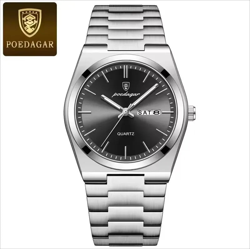 Montre de luxe Poedagar 930 en acier inoxydable