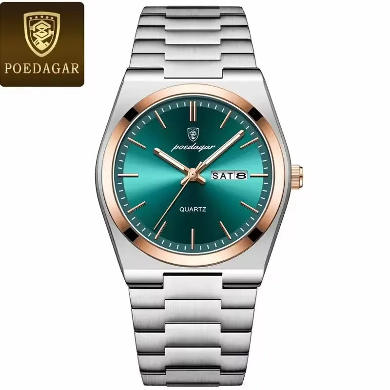 Montre de luxe Poedagar 930 en acier inoxydable