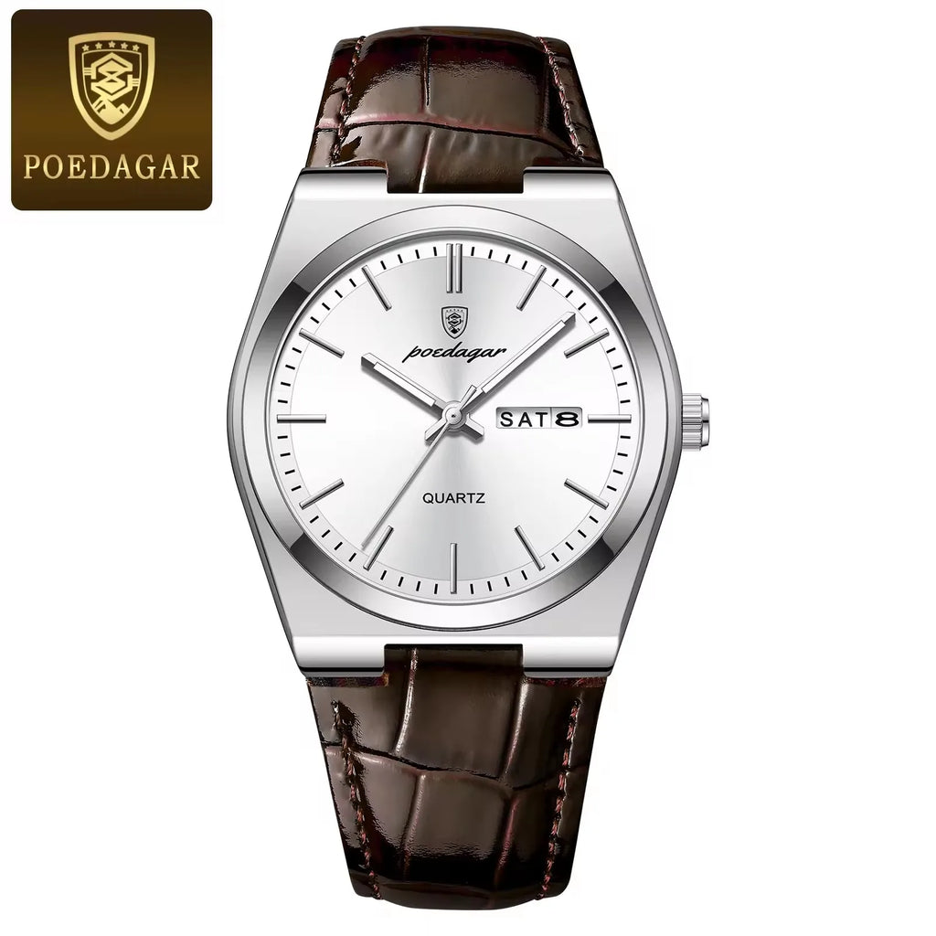 Montre de luxe Poedagar 930 en acier inoxydable
