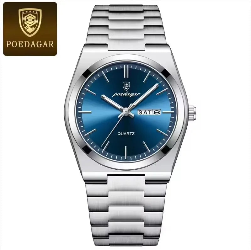 Montre de luxe Poedagar 930 en acier inoxydable