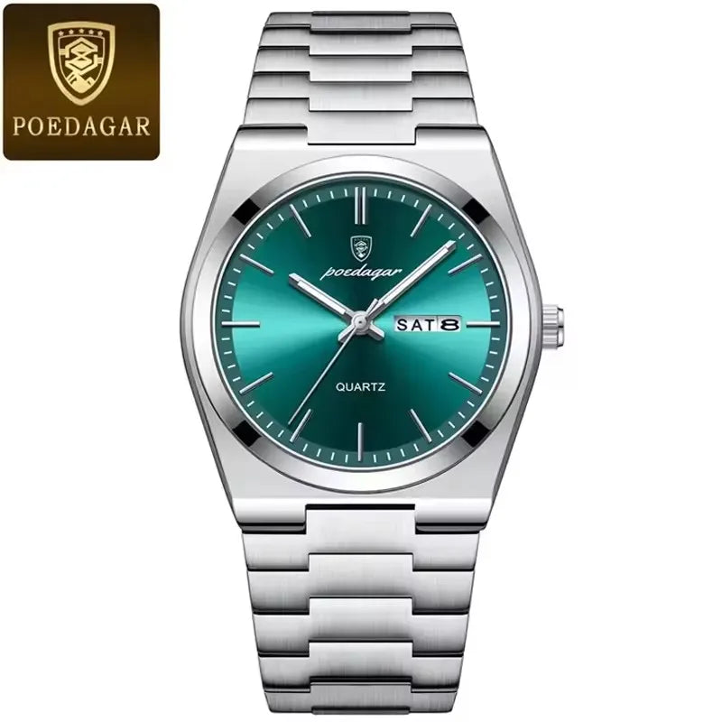Montre de luxe Poedagar 930 en acier inoxydable