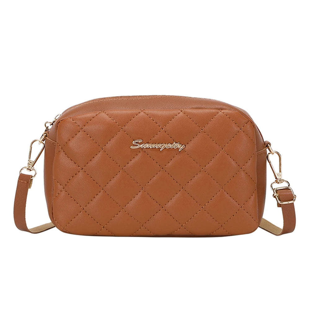 Sac à Bandoulière Femme à Pompons – Petit Sac Élégant à Motif Carreaux