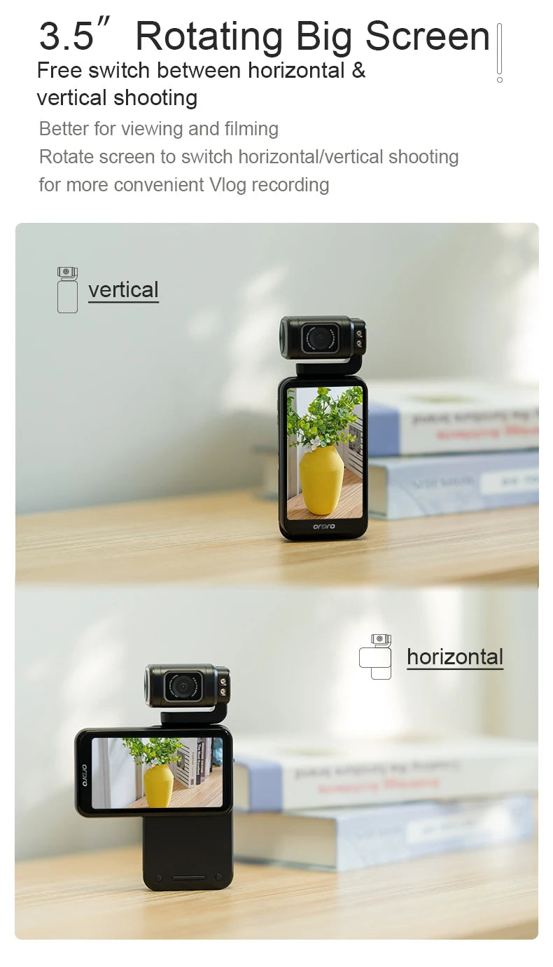Ordro M3 – Caméra Vidéo 5K 30 ips avec Écran Tactile 3,5", Stabilisation d'Image et Vision Nocturne