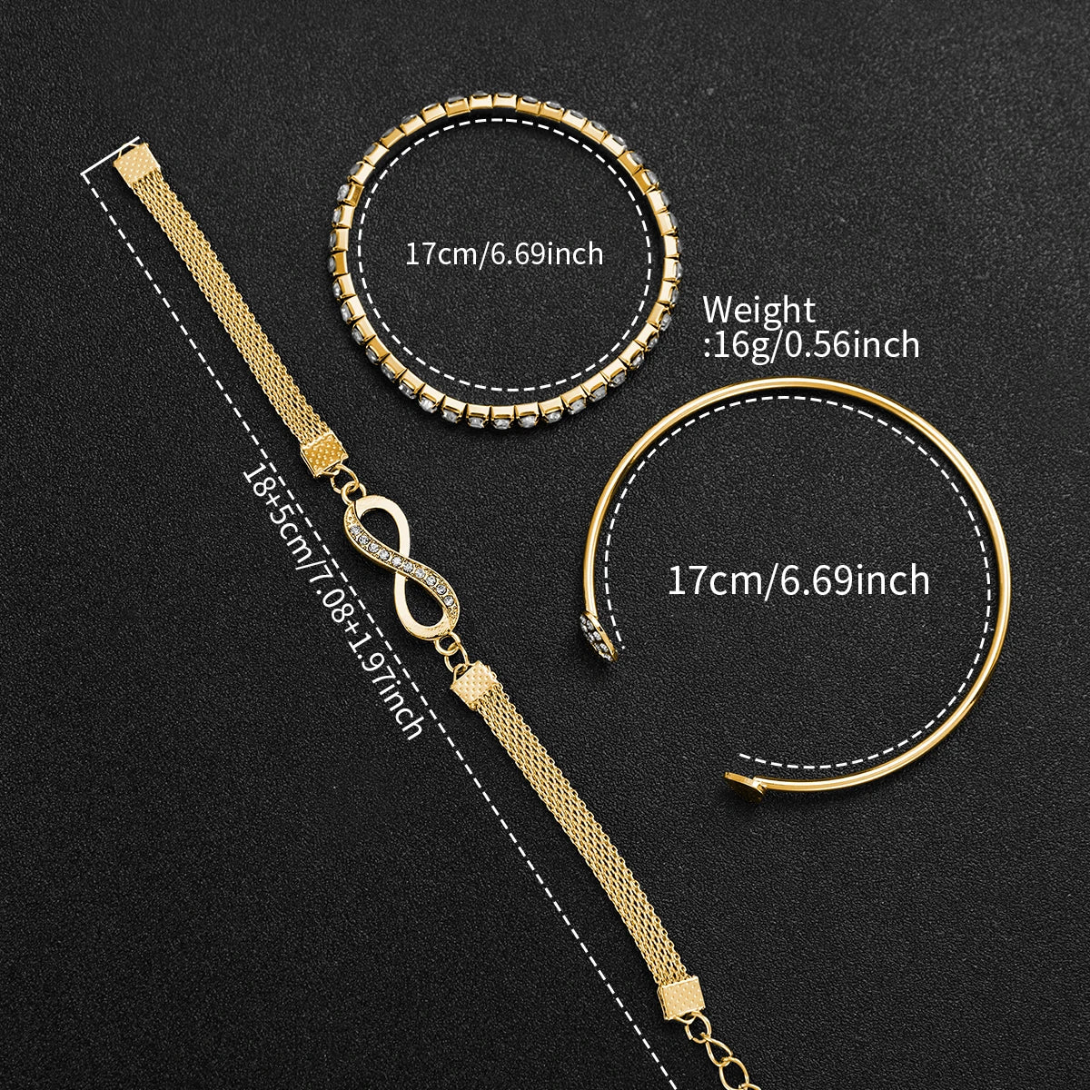 Coffret Montre Femme Anne – Montre Élégante avec 3 Bracelets Assortis