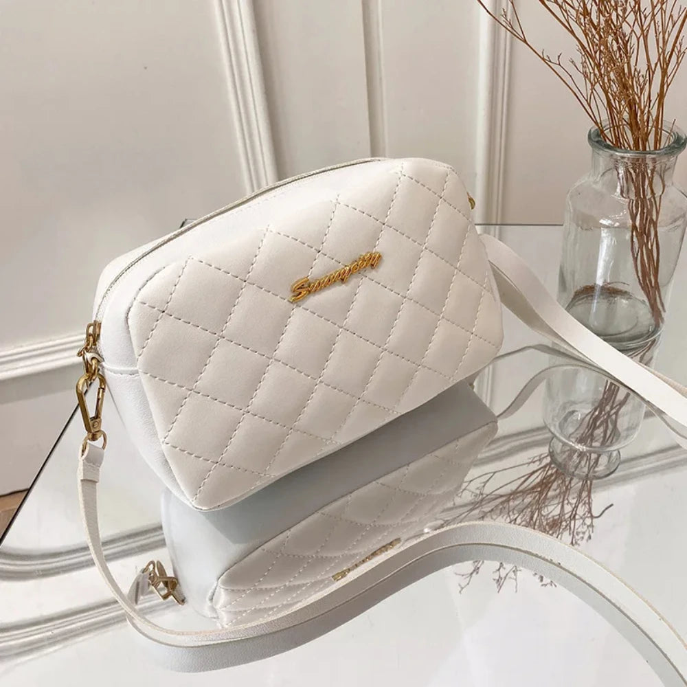 Sac à Bandoulière Femme à Pompons – Petit Sac Élégant à Motif Carreaux
