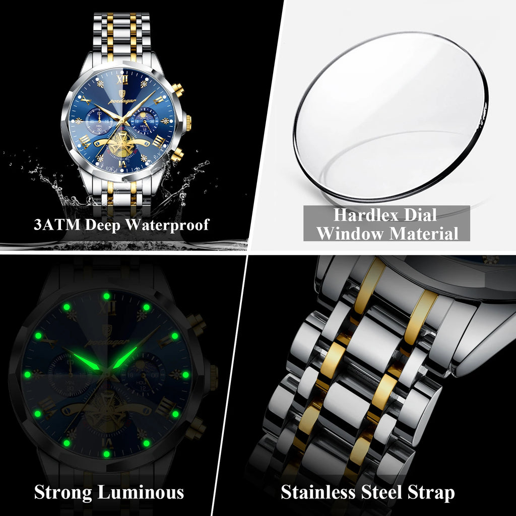 Montre Homme classe POEDAGAR Waterproof