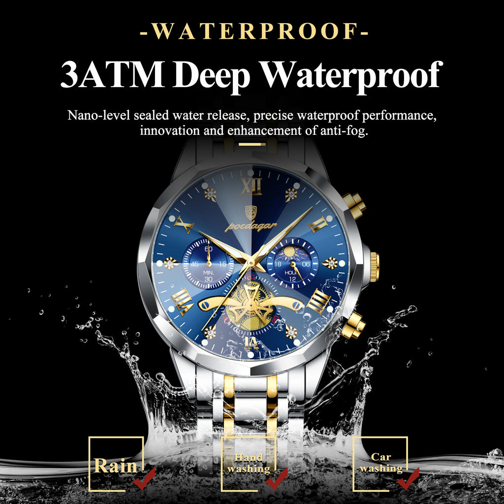 Montre Homme classe POEDAGAR Waterproof
