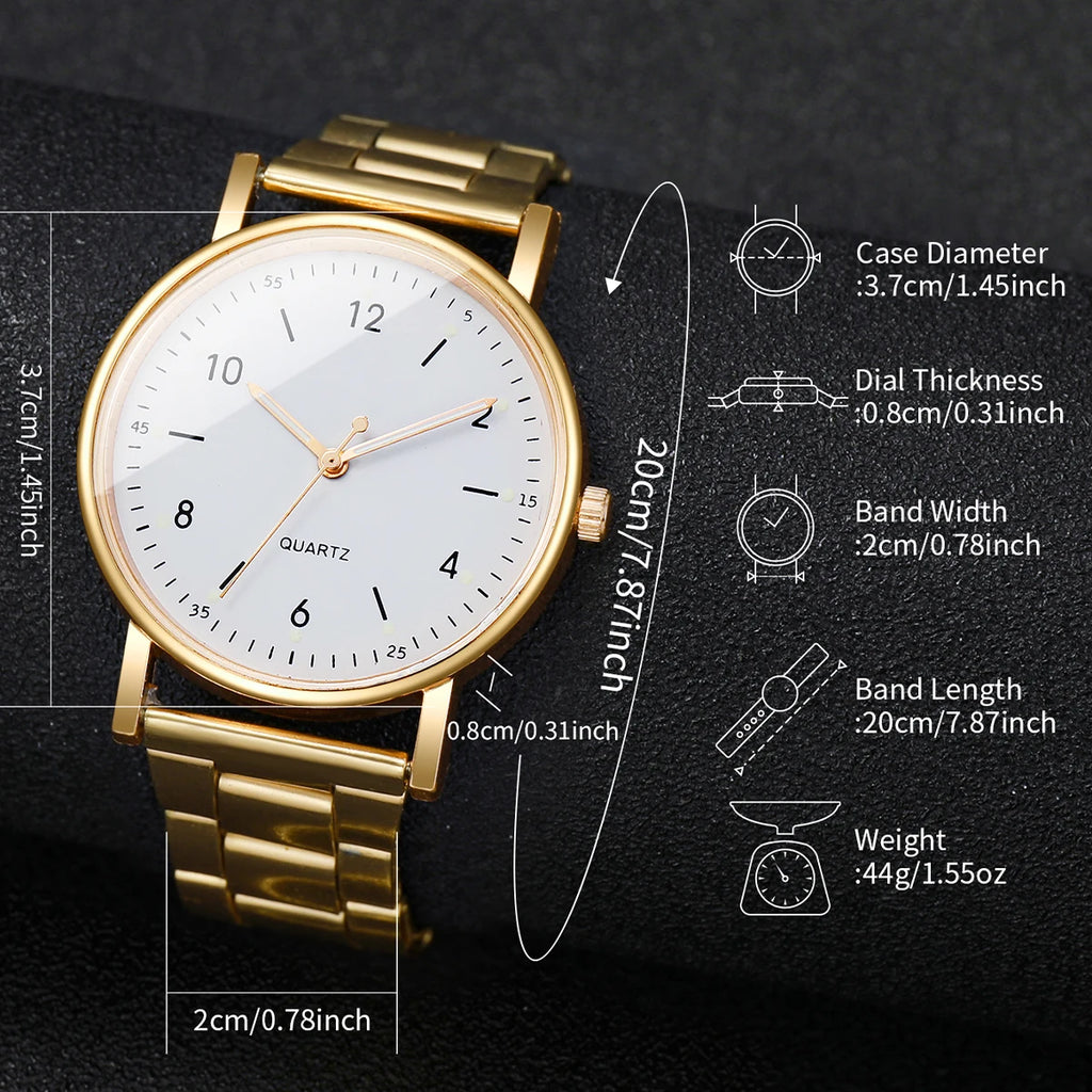 Coffret Montre Femme Anne – Montre Élégante avec 3 Bracelets Assortis