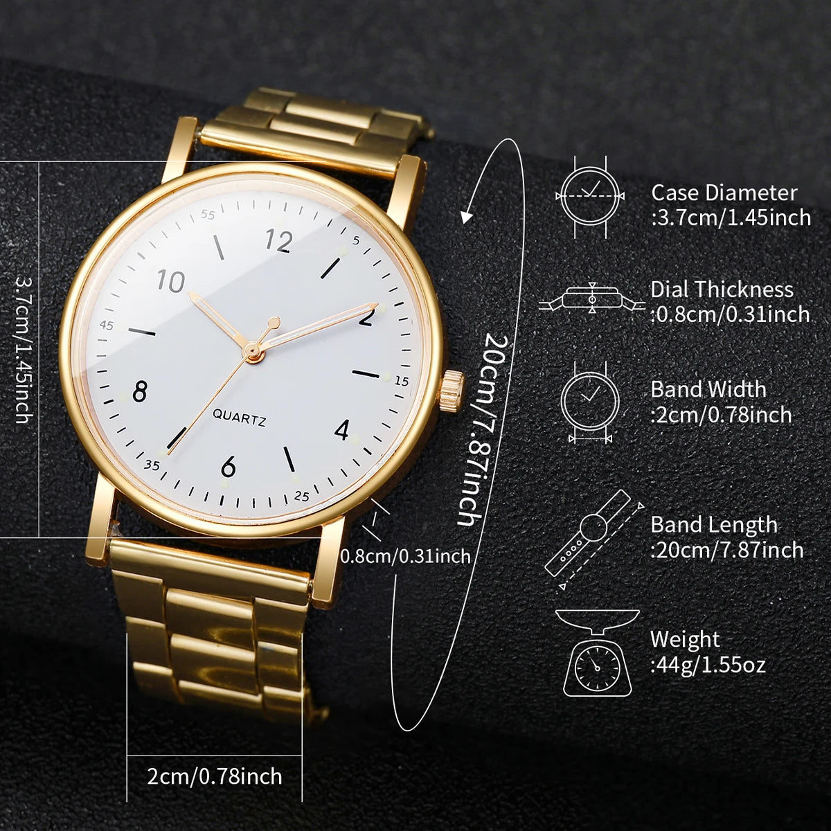 Coffret Montre Femme Anne – Montre Élégante avec 3 Bracelets Assortis